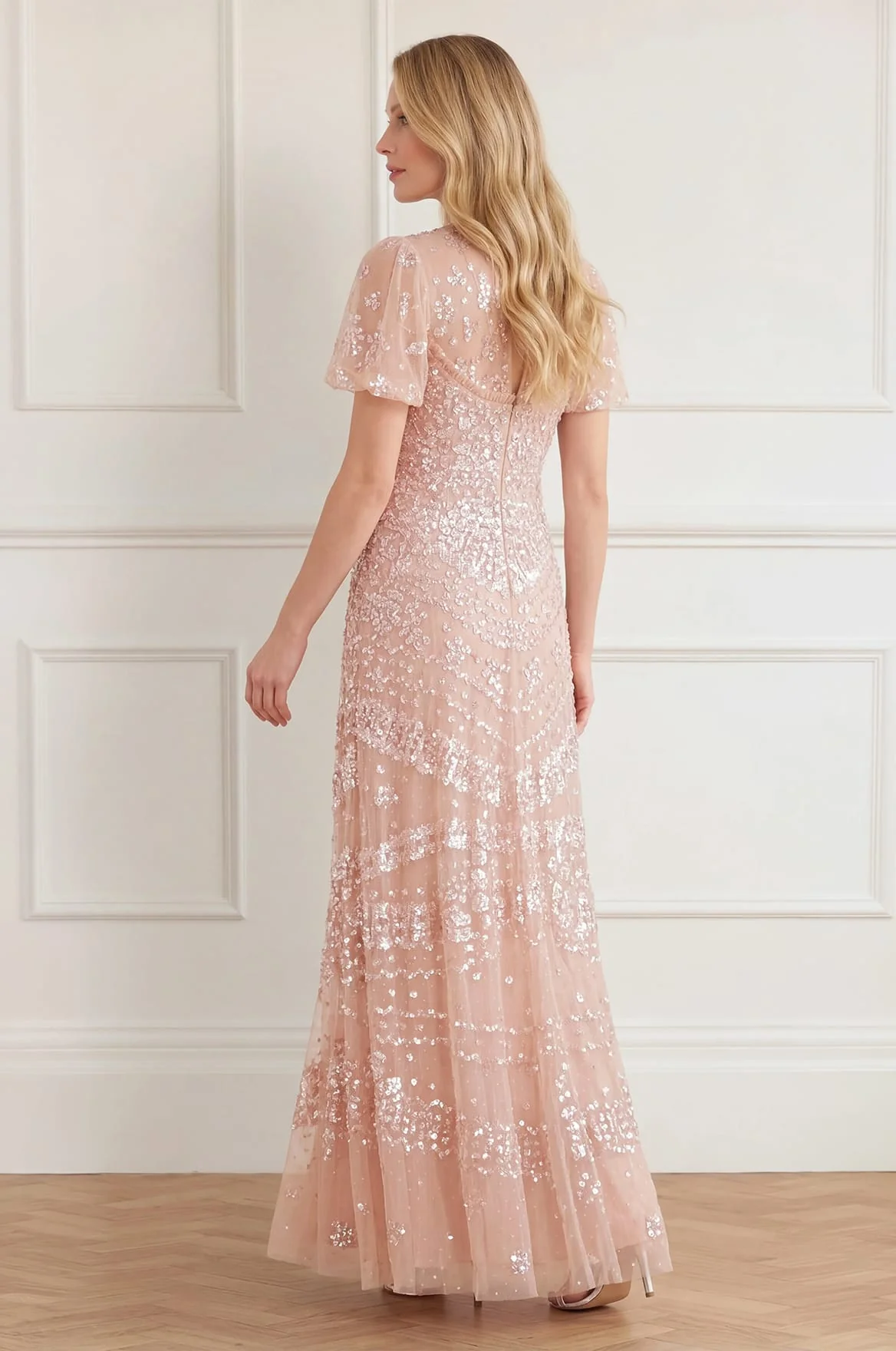 Anais Sequin Short Sleeve Gown - Image 4