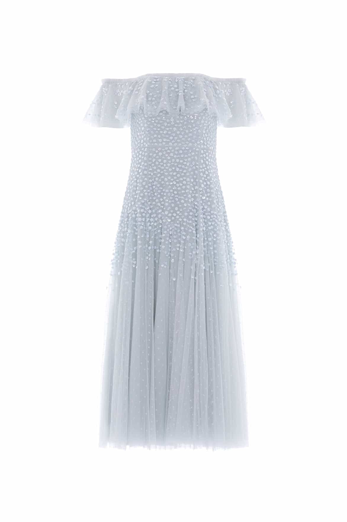 Dappled Sequin Off-Shoulder Ballerina Dress - Image 3