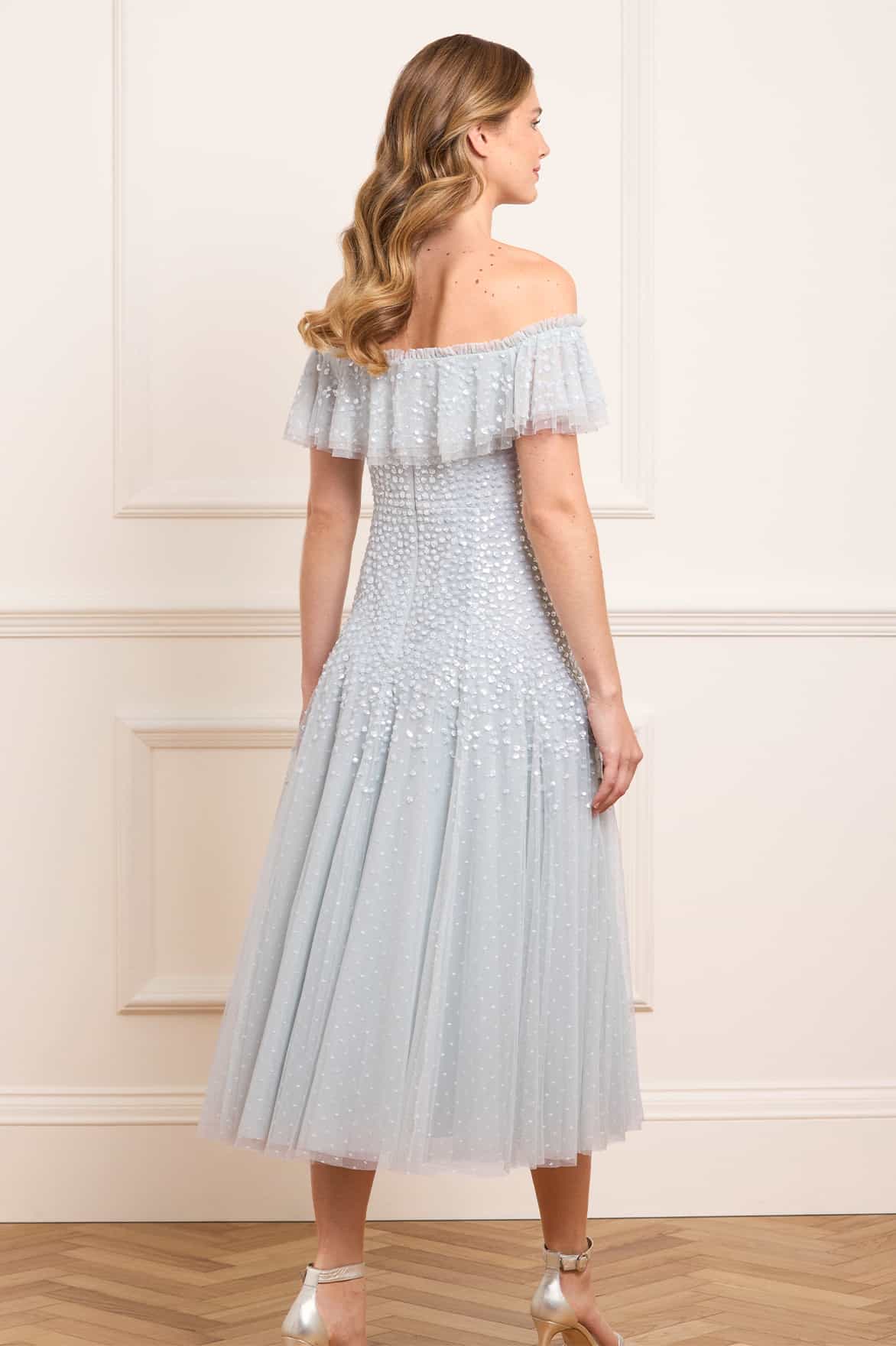 Dappled Sequin Off-Shoulder Ballerina Dress - Image 5