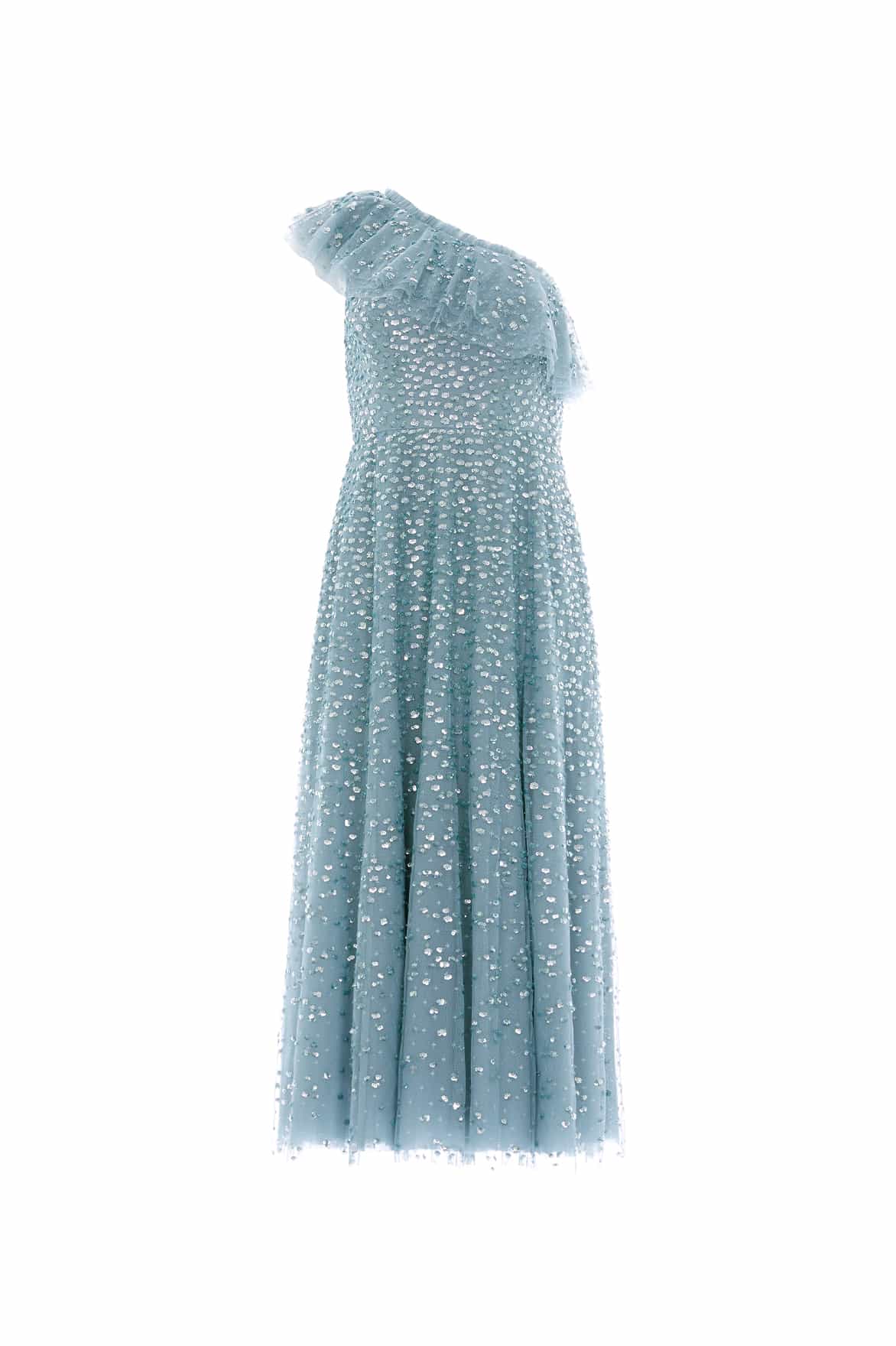 Dappled Sequin One-Shoulder Ballerina Dress - Image 2