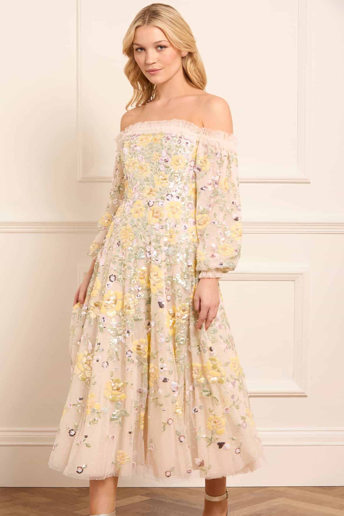 Elina Rose Off-Shoulder Ballerina Dress - Image 2