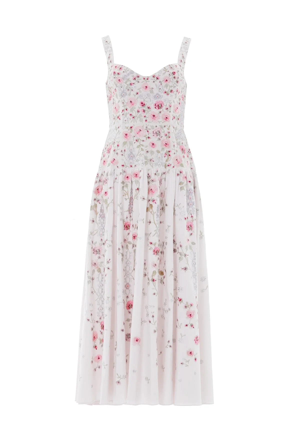 Garden Rose Linen Blend Sleeveless Ankle Gown - Image 3