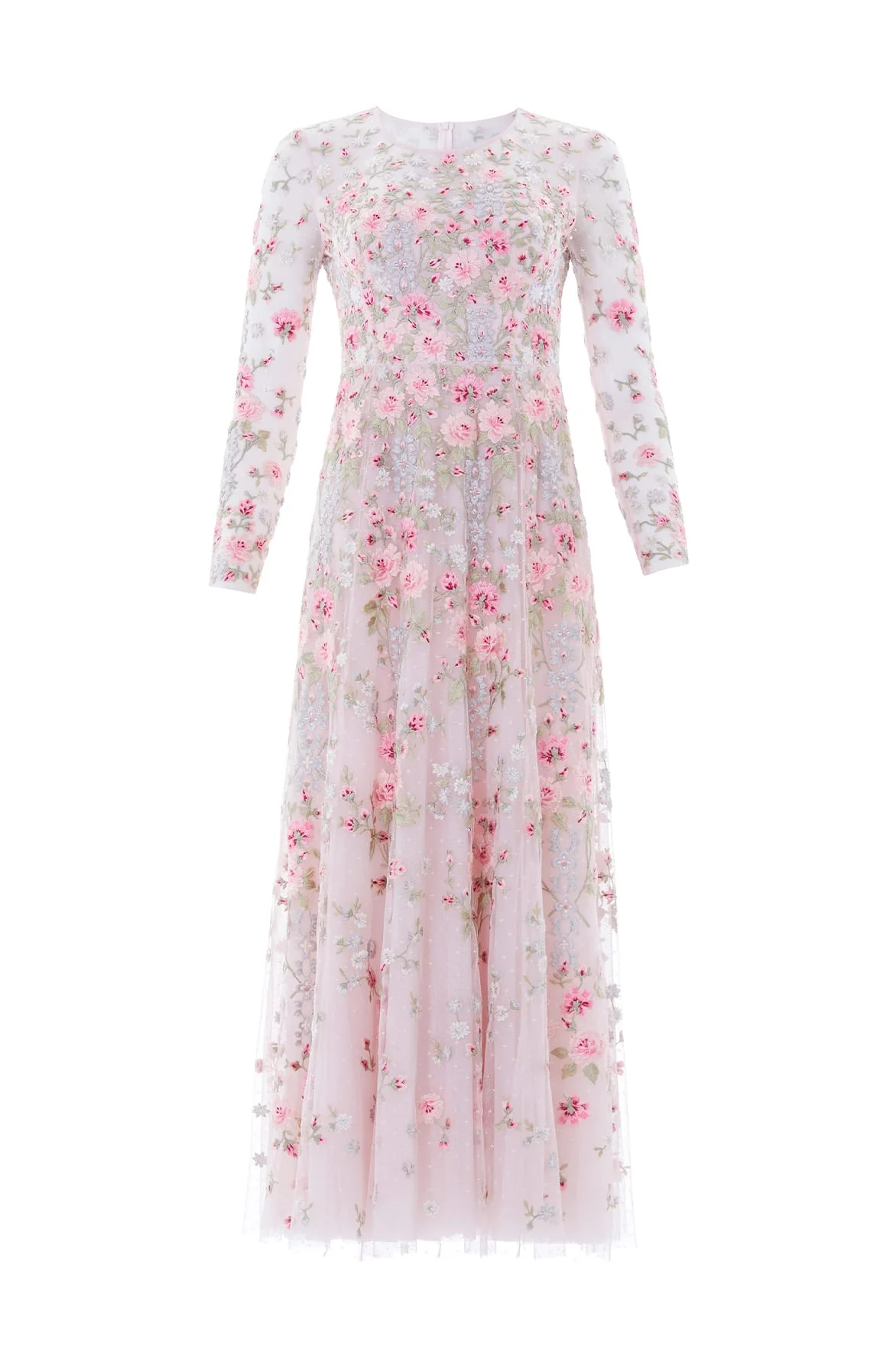 Garden Rose Long Sleeve Ankle Gown - Image 3