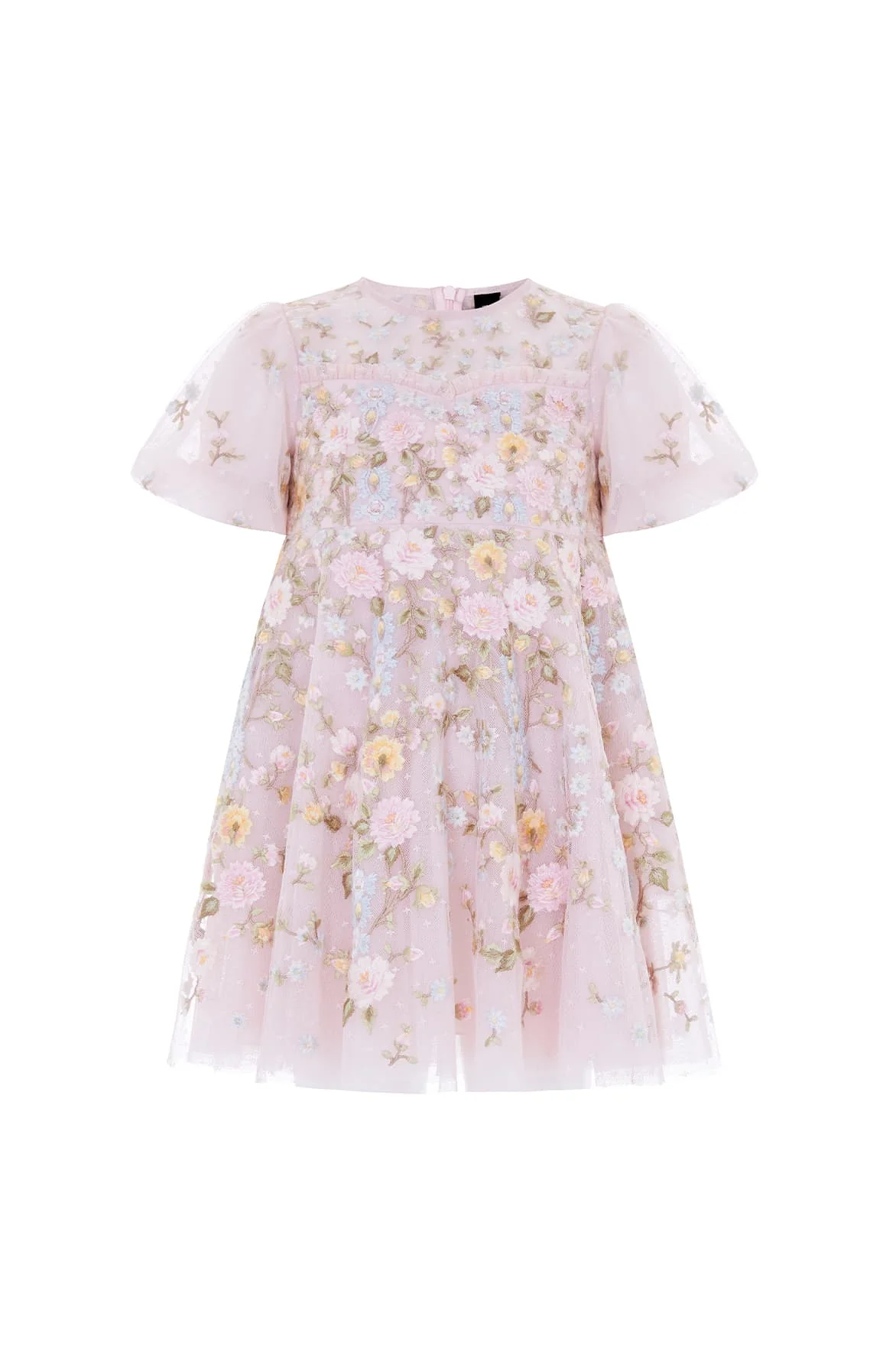 Garden Rose Puff Sleeve Kids Dress - Image 2