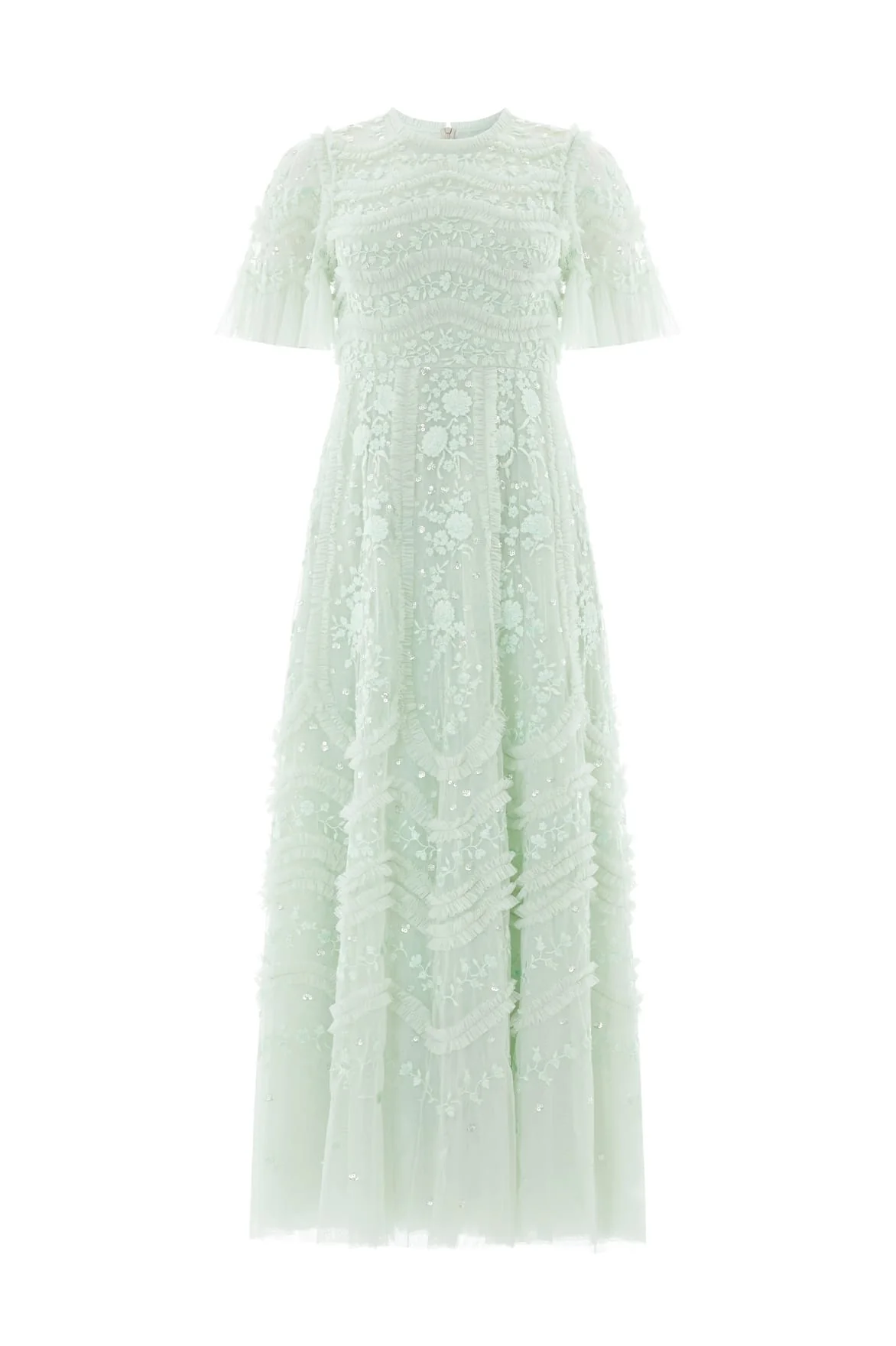 Gianna Ruffle Short Sleeve Ankle Gown - Image 2
