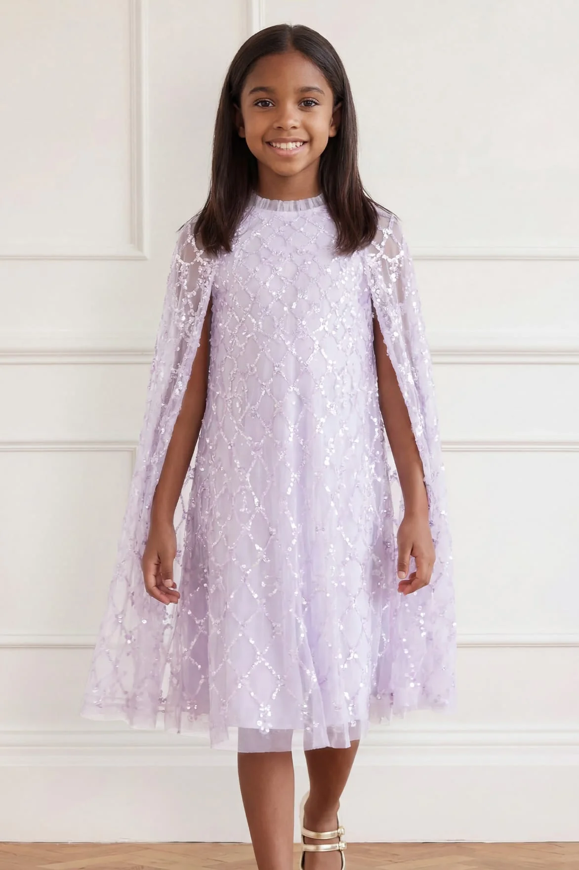 Heart Lattice Cape Kids Dress - Image 3