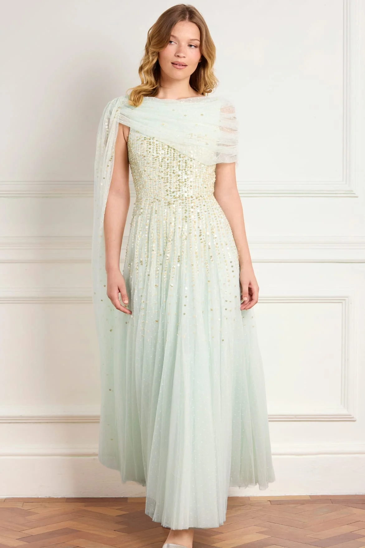 Moonlight Sequin Draped Gown - Image 3