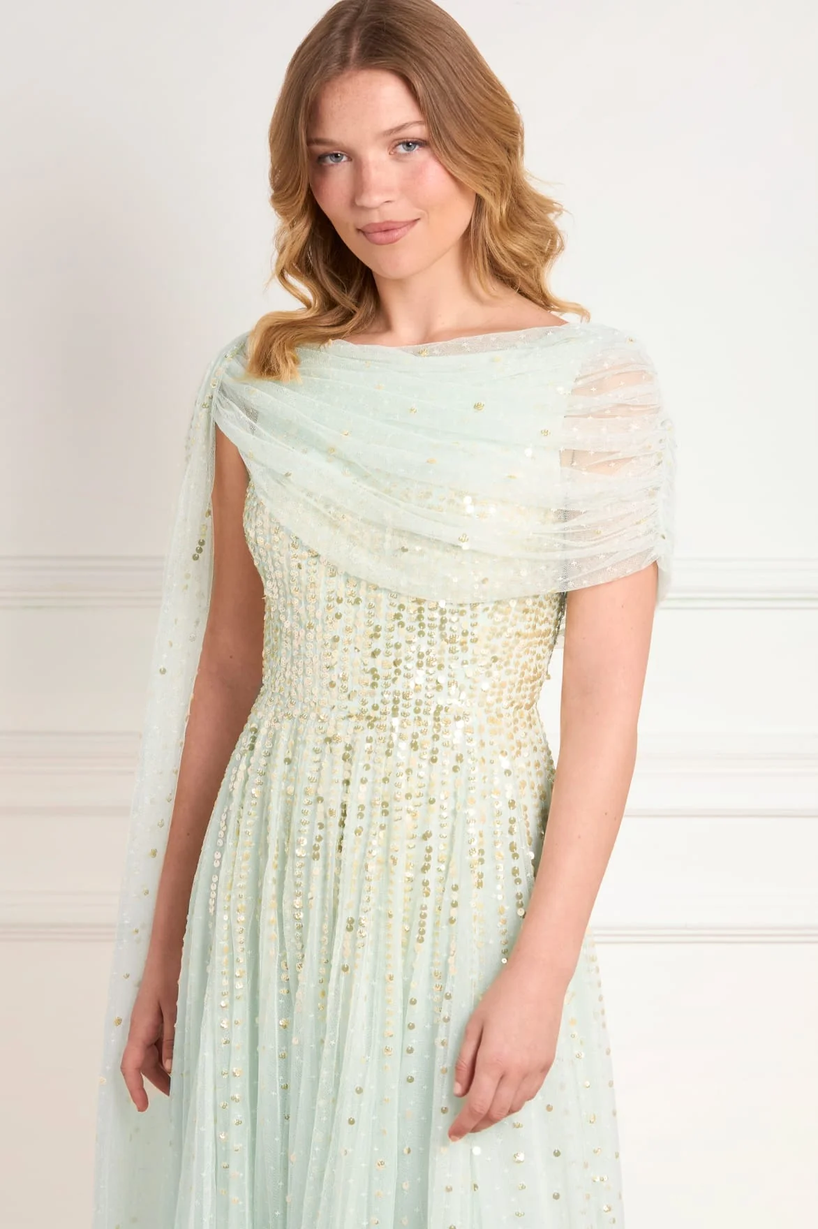 Moonlight Sequin Draped Gown - Image 4