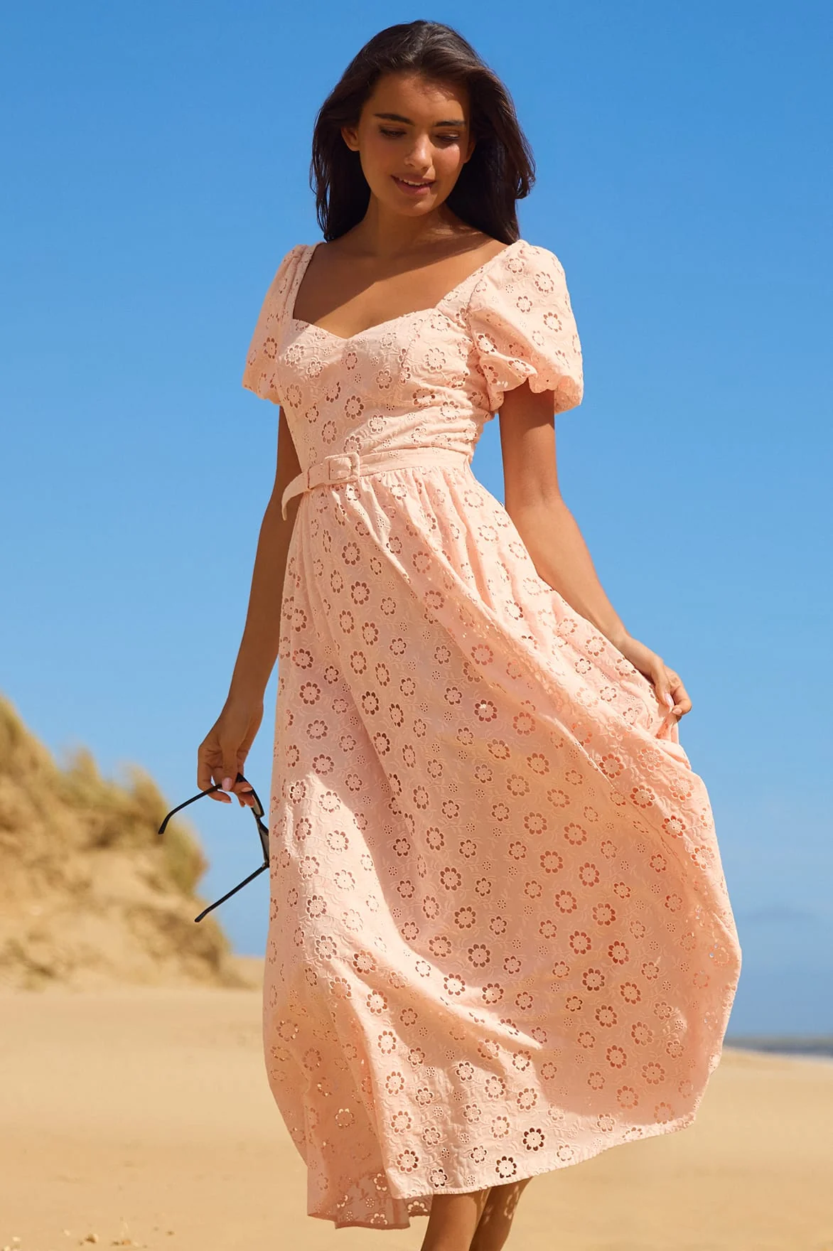Romilly Cotton Broderie Ankle Gown