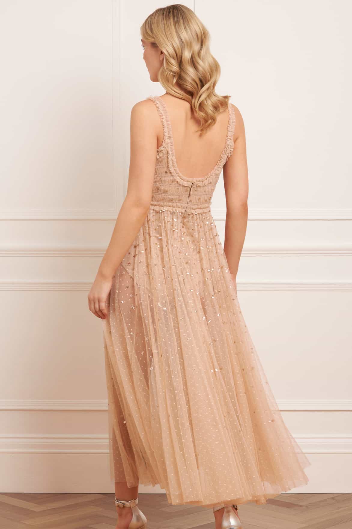Sequin Giselle Smocked Cami Ankle Gown - Image 6