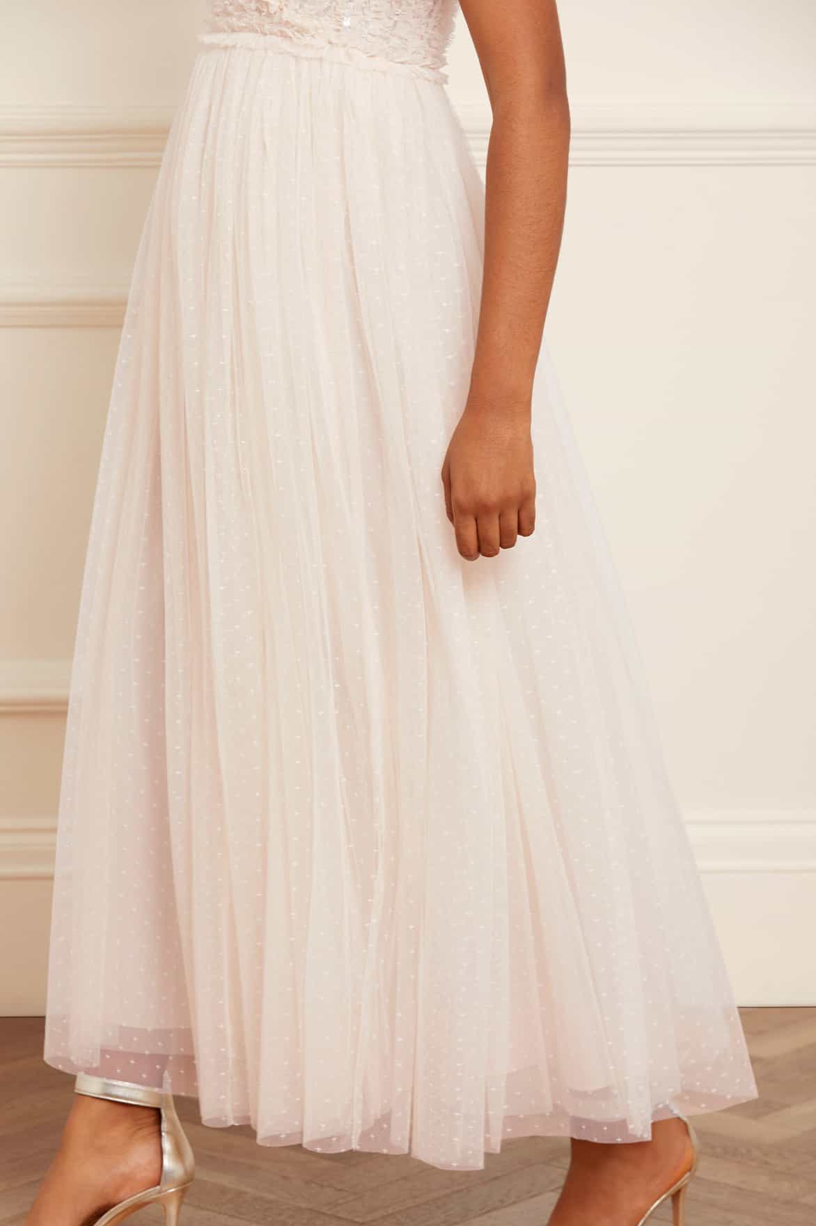 Spiral Sequin Bodice V-Neck Ankle Gown - Image 5