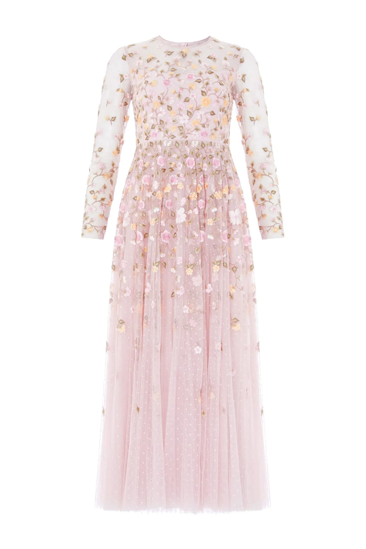 Trailing Roses Long Sleeve Ankle Gown - Image 2