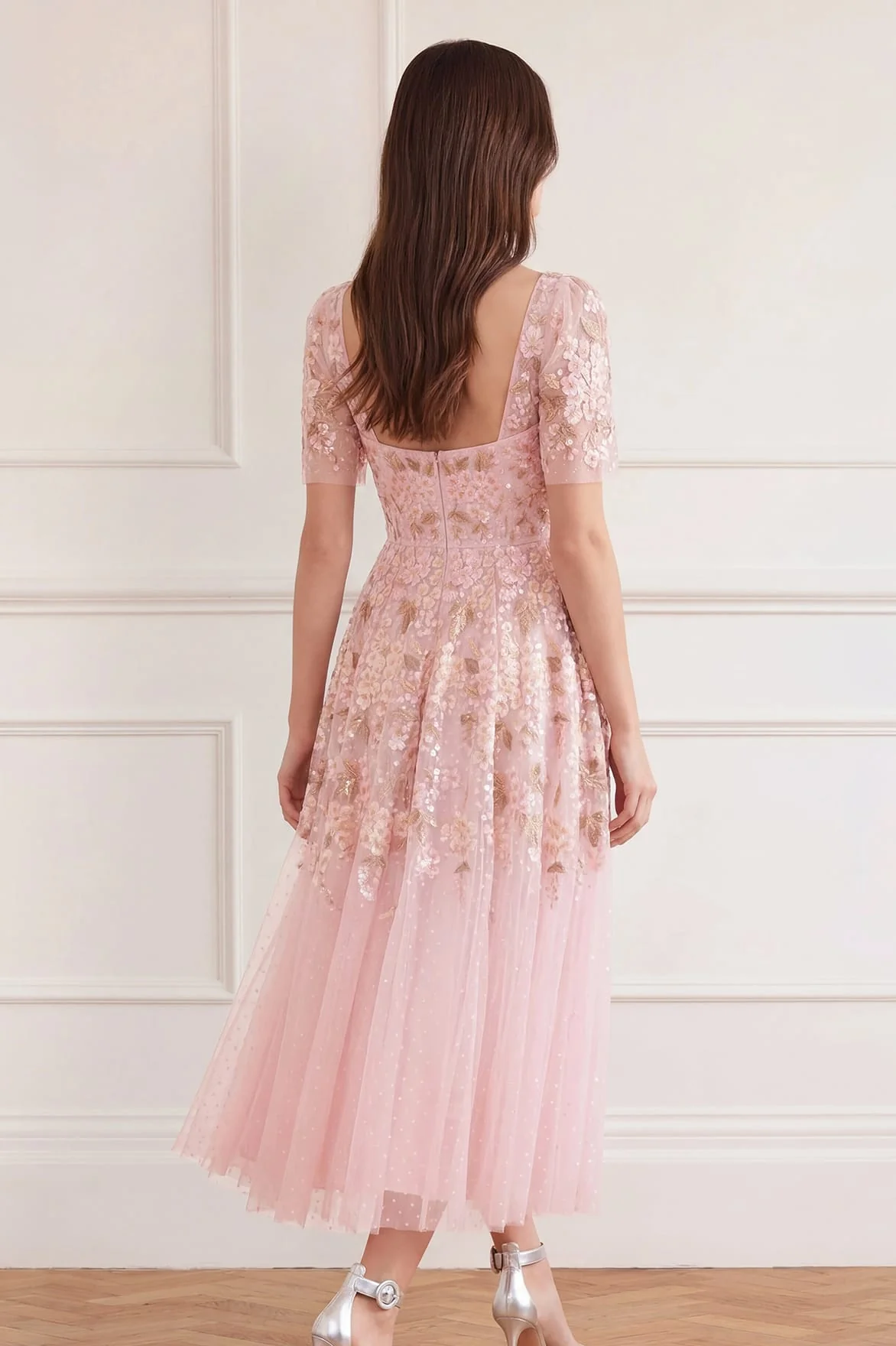 Wisteria Dot Short Sleeve Ballerina Dress - Image 6